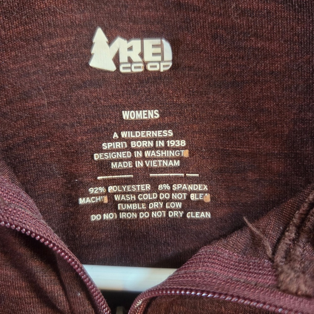 REI Co-op Quarter Zip Pullover Brown Heathered Active Top Base Layer Gorp Small? - Picture 5 of 6
